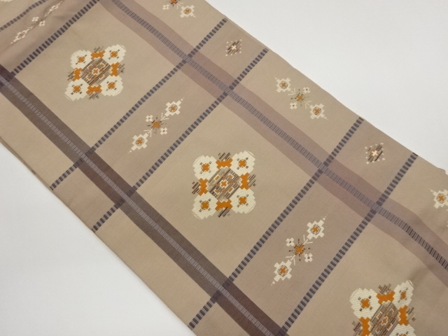 JAPANESE NAGOYA OBI / WOVEN ABSTRACT FLOWER